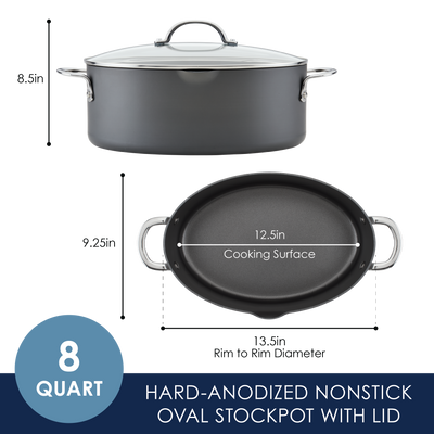 Oval Cooking Pot with Lid: 8-Quart Stockpot Nonstick | Rachael Ray