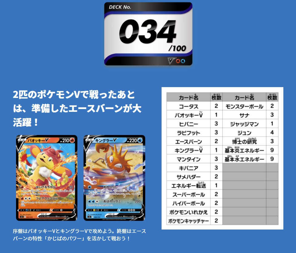 スタートデッキ100／No.34のポケモンとおすすめの遊び方を詳しく紹介！