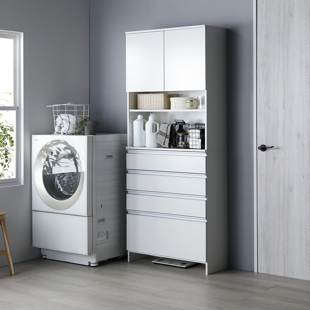 ランドリーチェスト『Ljus リュース』 洗面所 サニタリー収納 すき間