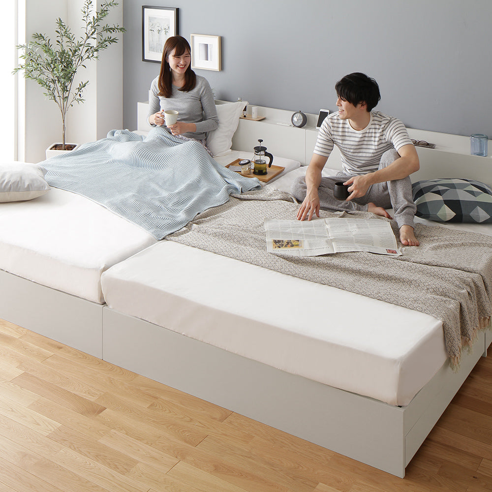 引き出し収納付きベッド『Serest セレスト』2台セット/ 家族にも夫婦に