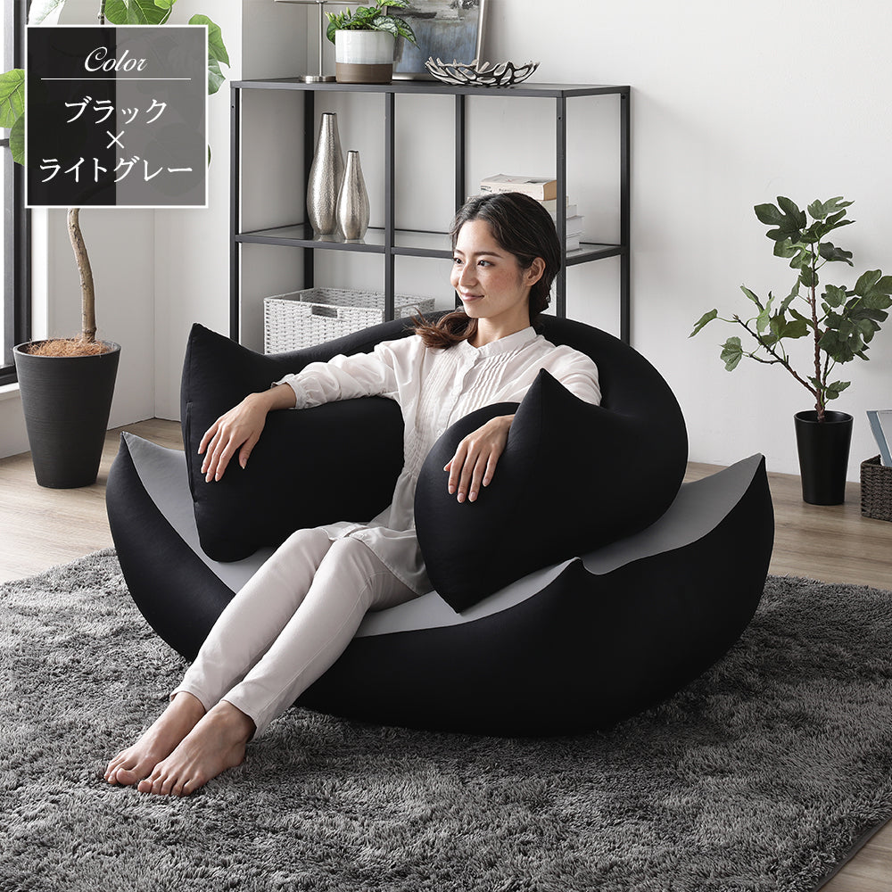 日本製 ビーズクッション 特大＆抱き枕 セット/大きめ＆長方形のビーズ