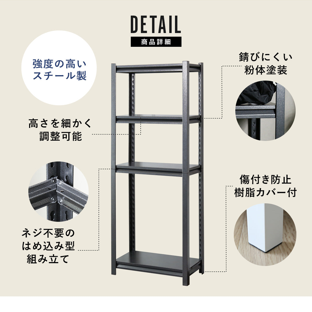 スチールラック オープンラック キャビット 4段 60×30 – remembrance-doris