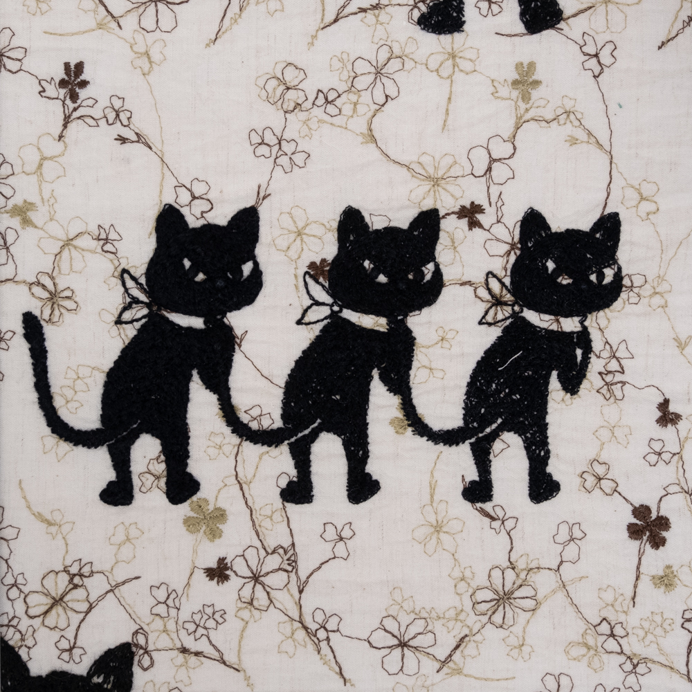 国産 刺繍生地／PJC のらねこクロッチ | Remember Quilts Online Shop