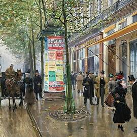 Le Boulevard Saint-denis A Paris by Jean Beraud