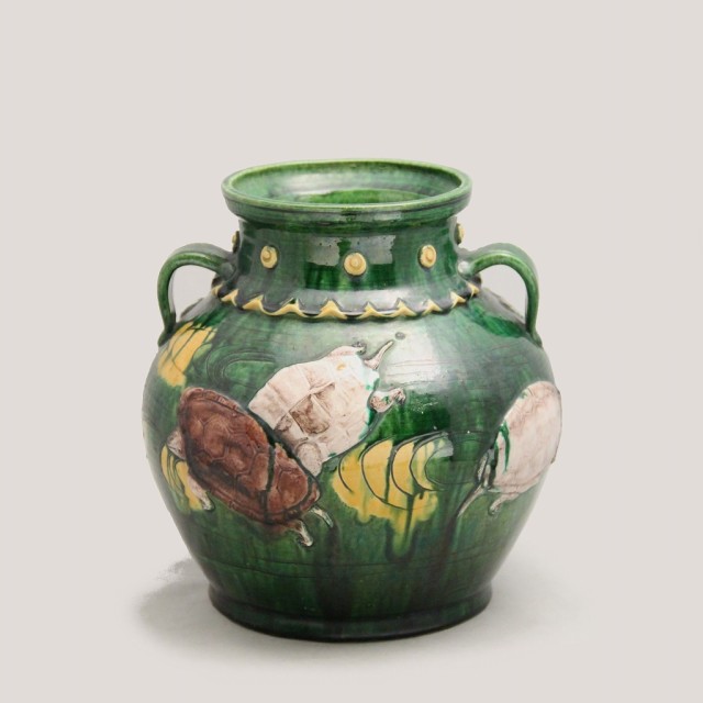 SOLD】「源内焼 亀文様花瓶」 | 京都祇園の古美術、古陶磁、作家もの