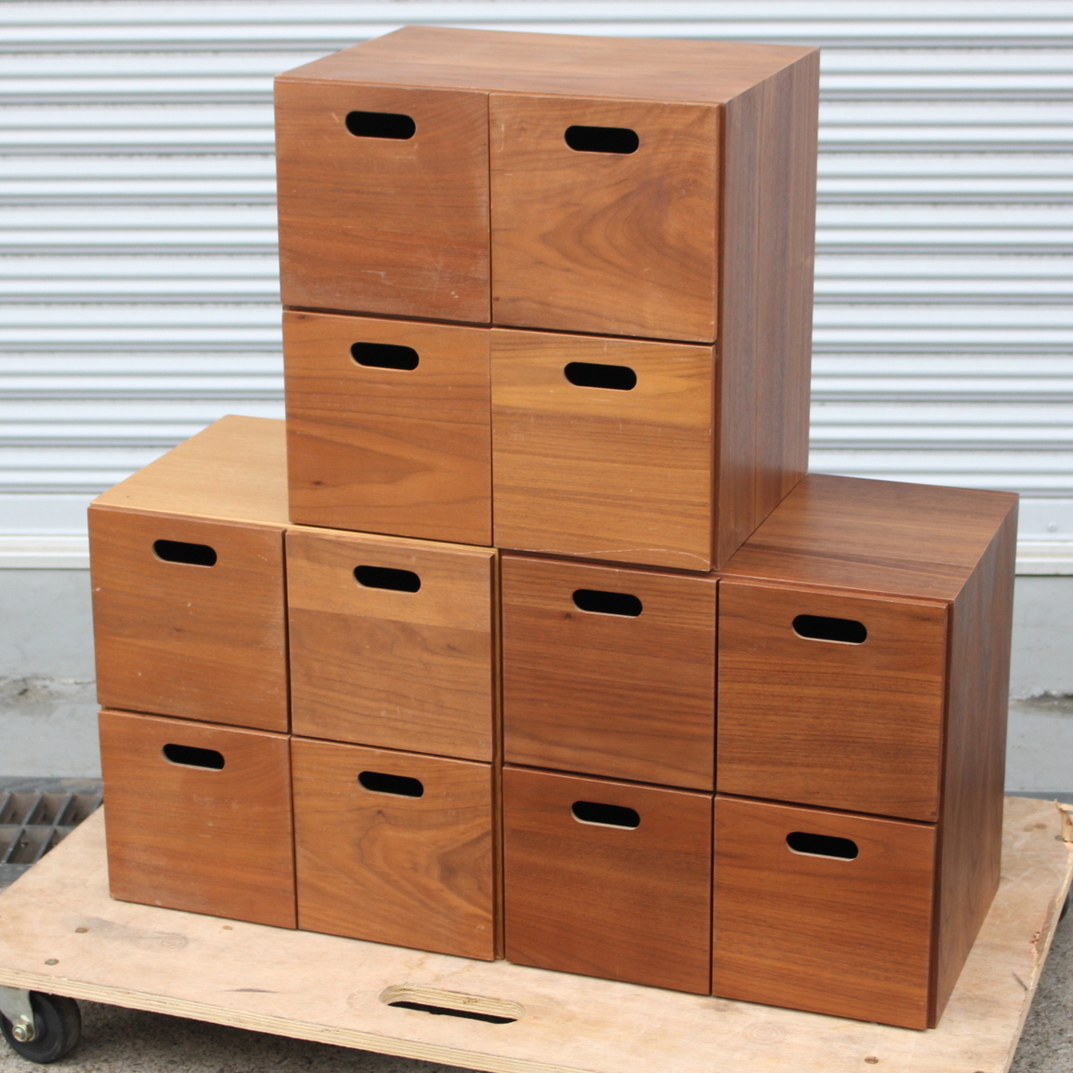 MUJI 無印良品 スタッキングチェスト 引出し4個 ウォールナット材 3