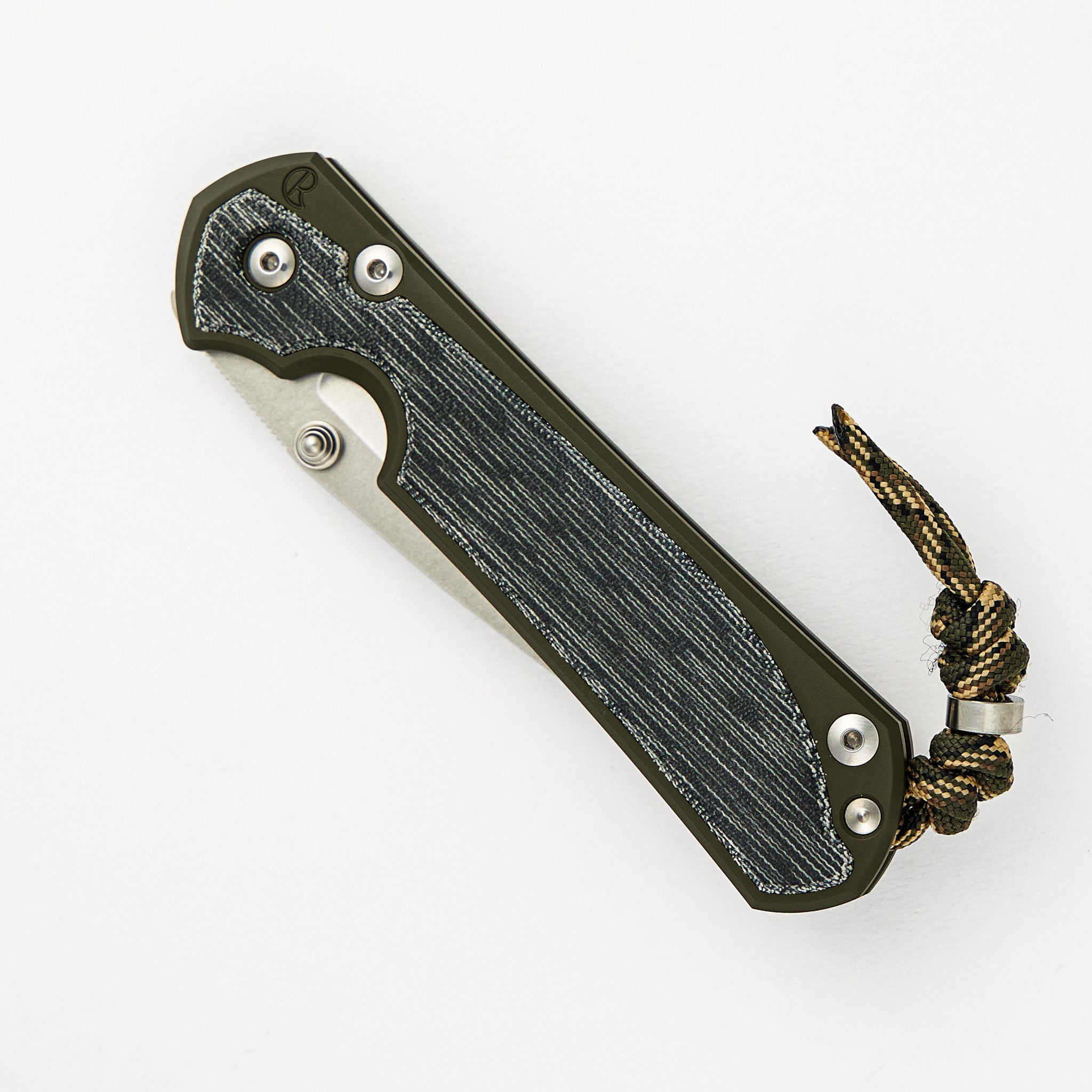 Large Sebenza 31 - OD Green Cerakote / Black Canvas Micarta - Drop Poi