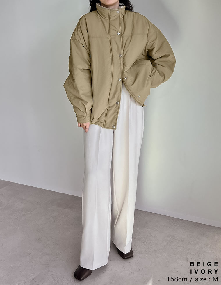 配色スタンドネック中綿ブルゾン - ジャケット/アウター通販 | 人気