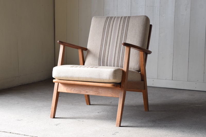 ヴィンテージ デンマーク製 チーク材×オーク材 イージーチェア①
