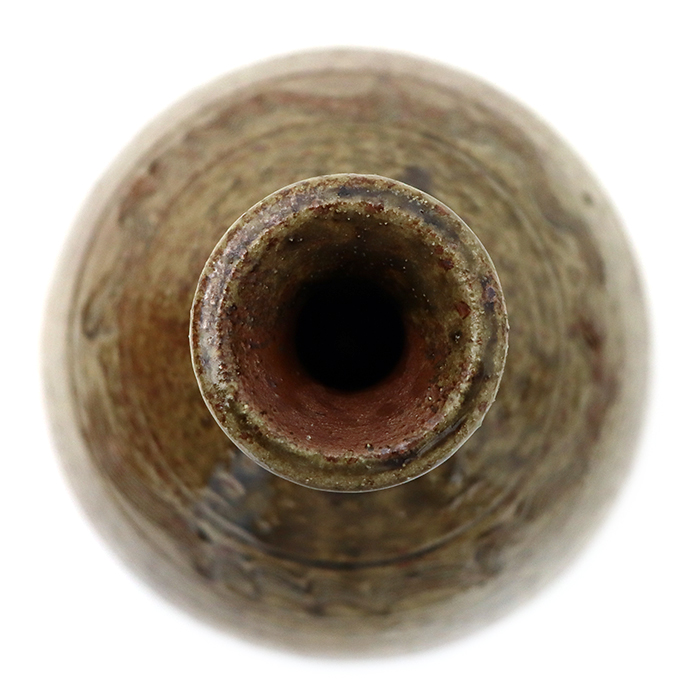 市野伊作 丹波焼 薤徳利 とっくり 酒器 花入 花瓶 共箱付き ブラウン