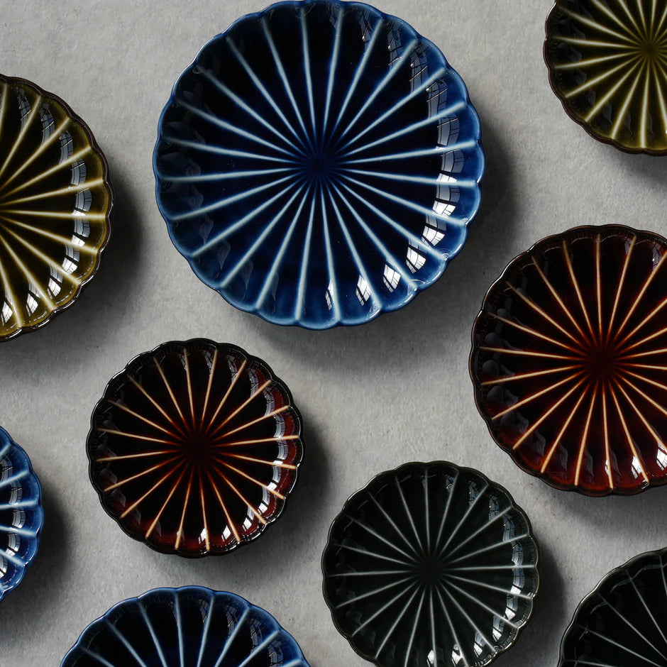 ぎやまん陶 茄子紺ブルー 4.5寸皿 - KANEKO KOHYO | しろいわいん