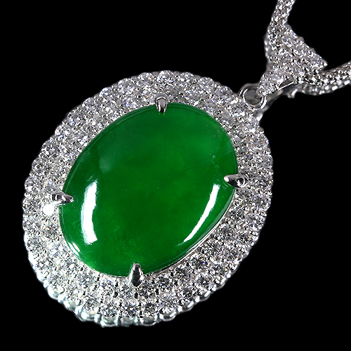 翡翠(ヒスイ) 8.7ct ダイヤモンド 1.5ct プラチナ ダイヤモンド