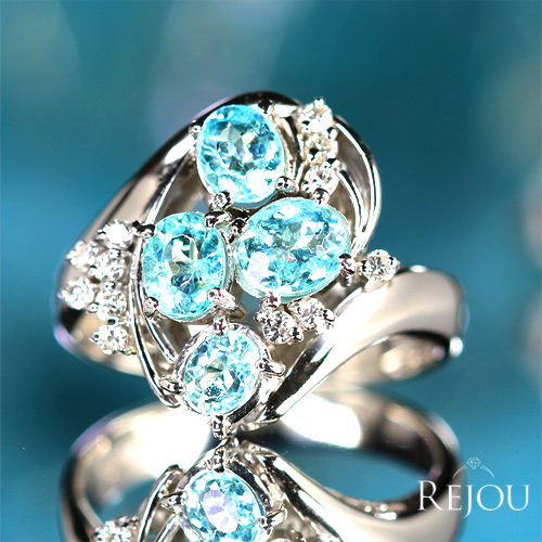 パライバトルマリン 1.5ct ダイヤモンド プラチナ リング(指輪)【品質