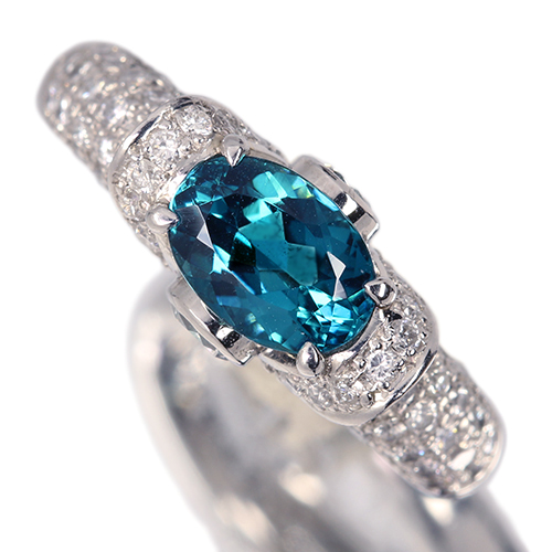 インディゴライトトルマリン(ブルートルマリン) 1.3ct ダイヤモンド