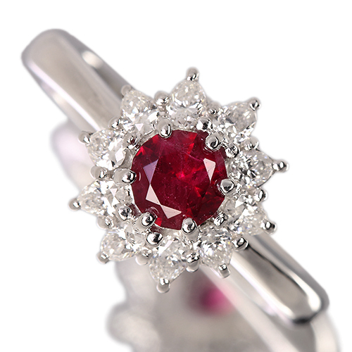 レッドベリル 0.3ct ダイヤモンド 0.4ct プラチナ リング(指輪)【品質