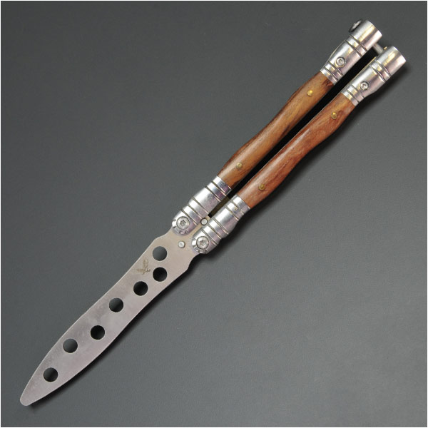 バタフライナイフ 練習用 刃付け無し ウッドハンドル | ミリタリー