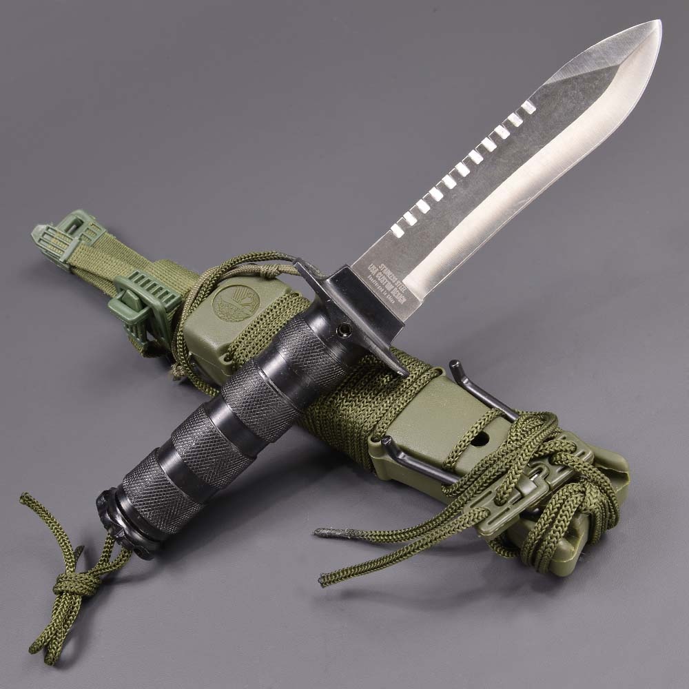 アウトドアナイフ ミディアム ステンレス鋼 サバイバルキット付