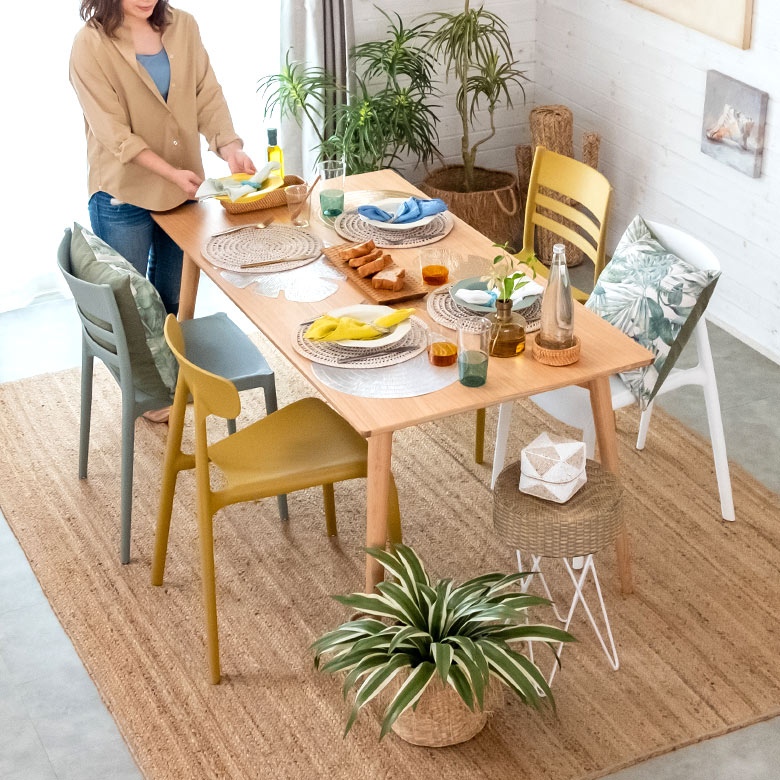 4脚セット】 ダイニングチェア PP プラスチック W 49 D 53.5 H 79.5