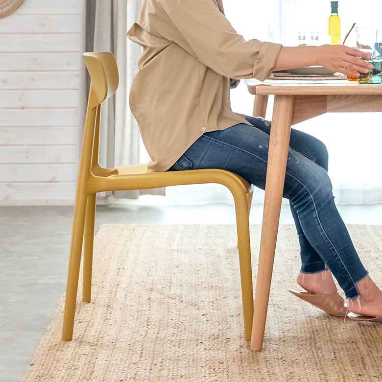 4脚セット】 ダイニングチェア PP プラスチック W 49 D 53.5 H 79.5