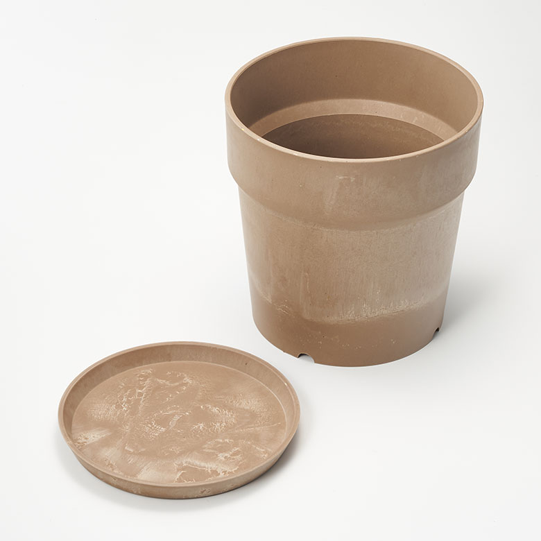 植木鉢 マーブル模様 ストーン調 大理石風 8号鉢 受皿 底穴あり 大型