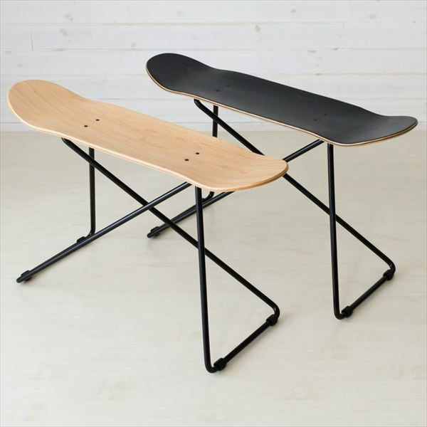 完成品】本物のスケートボードから作られた スツール【2色展開】(91042