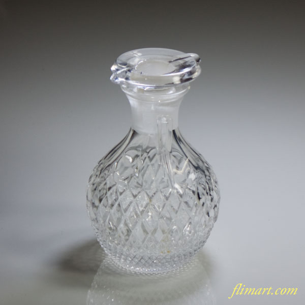 カメイグラスクリスタルガラス醤油差し : 昭和レトロ食器雑貨