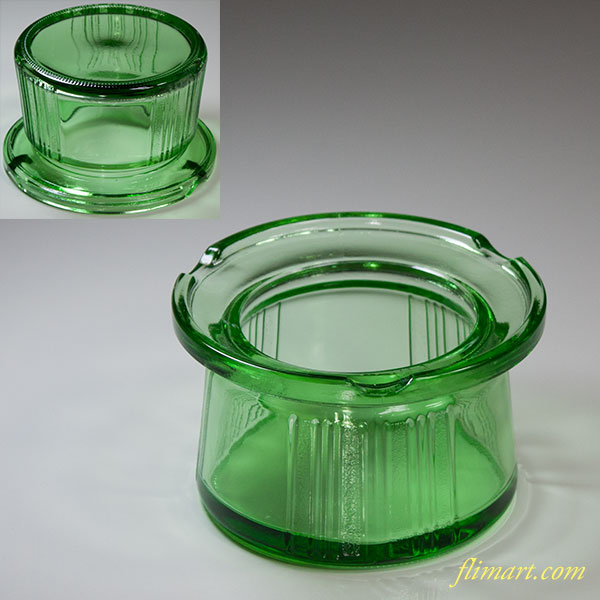 石塚硝子緑ガラス灰皿R5794 : 昭和レトロポップ食器雑貨通販