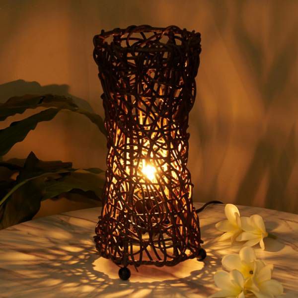 アジアン照明 ラタン編みアワーグラス アジアン ランプ アジアンランプ