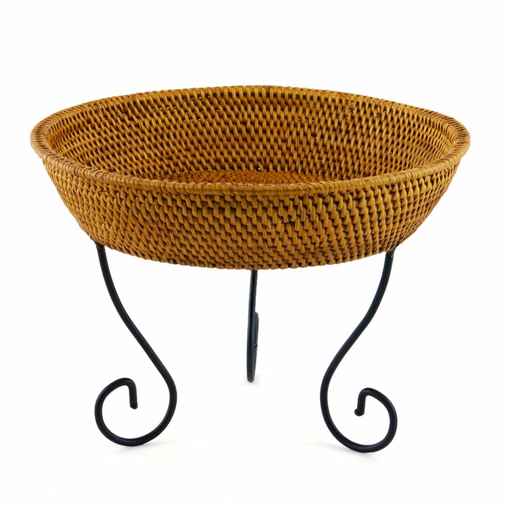 アイアンスタンド付きアタ製 コンポート 果物かご おしゃれ 果物カゴ