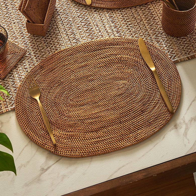 アタ製ランチョンマット 40×30cm[オーバル型][2605]【ランチョンマット