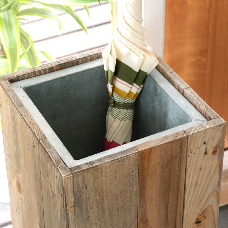 傘立て スリム角型 古木風仕上げ 木製 幅24.5cm Botanique ボタニーク