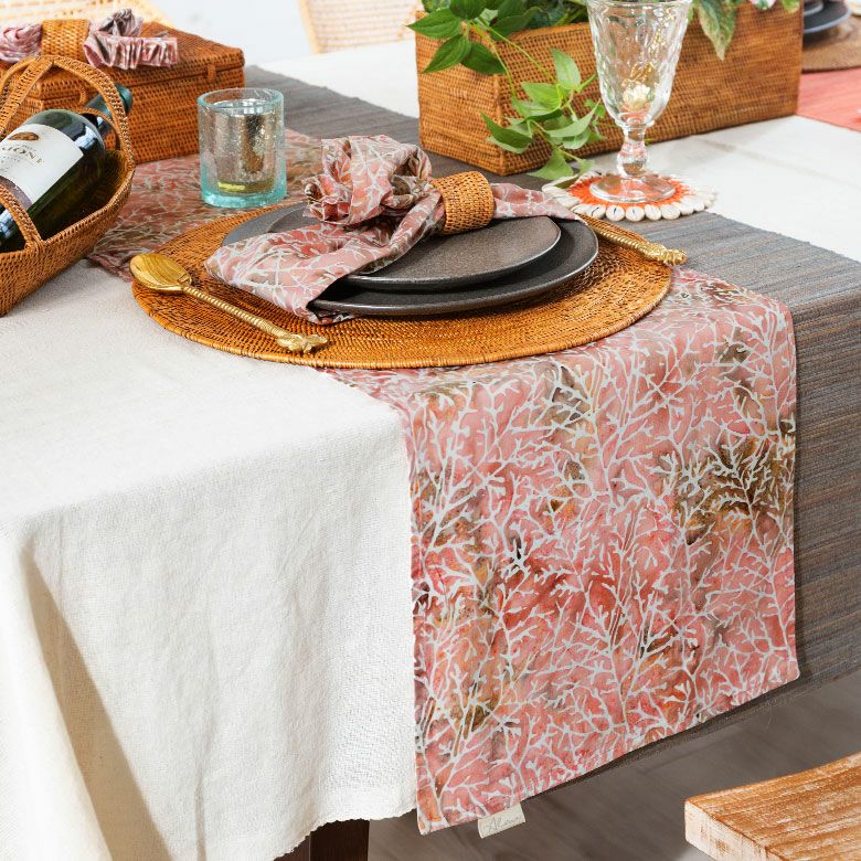 メール便対応】テーブルランナー バティック 布 さらさ 更紗