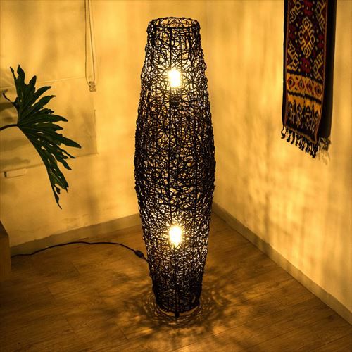 アジアン照明 ラタン編みアワーグラス アジアン ランプ アジアンランプ
