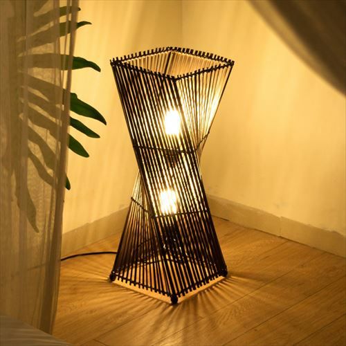 フロアライト ツイストタイプ Lサイズ バンブー製 LED 対応 高さ約