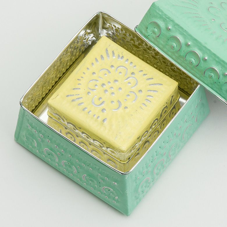 小物入れ 蓋付き 正方形 Mサイズ ソカシ アルミ製 型押し