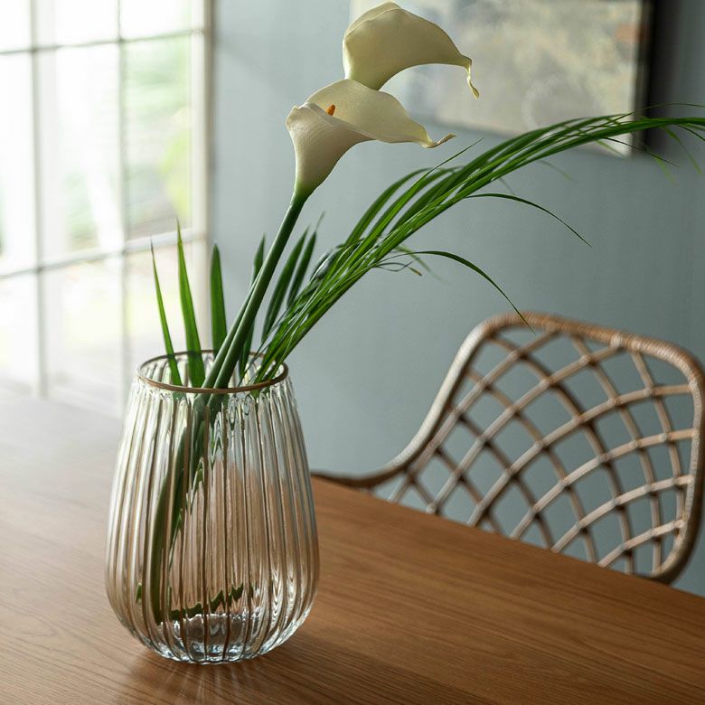 フラワーベース クリア ガラス 花瓶 Mサイズ 約 W 19cm D 19cm H 27cm