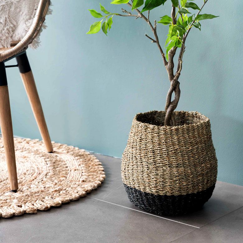 プランターカバー ゴミ箱 バスケット かご シーグラス Mサイズ バイ