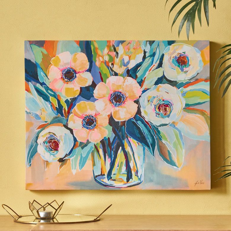 アートパネル フラワー 花 ブーケ キャンパス パネル 約 W 50cm D 40cm