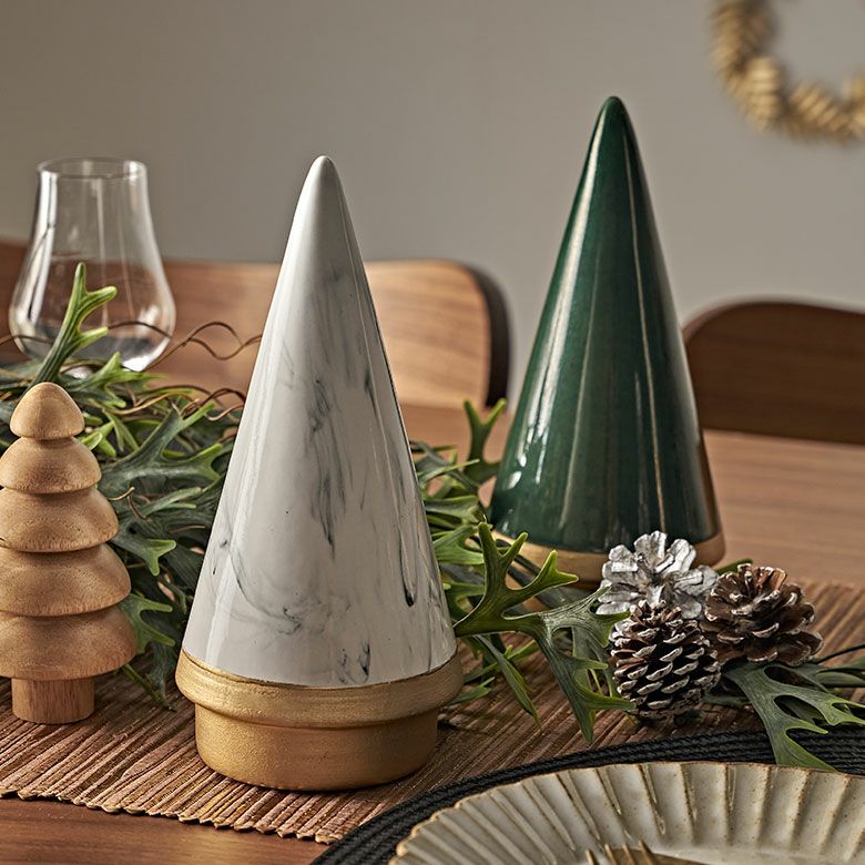 ツリー オブジェ セラミック Mサイズ 約 W 10cm D 10cm H 21cm