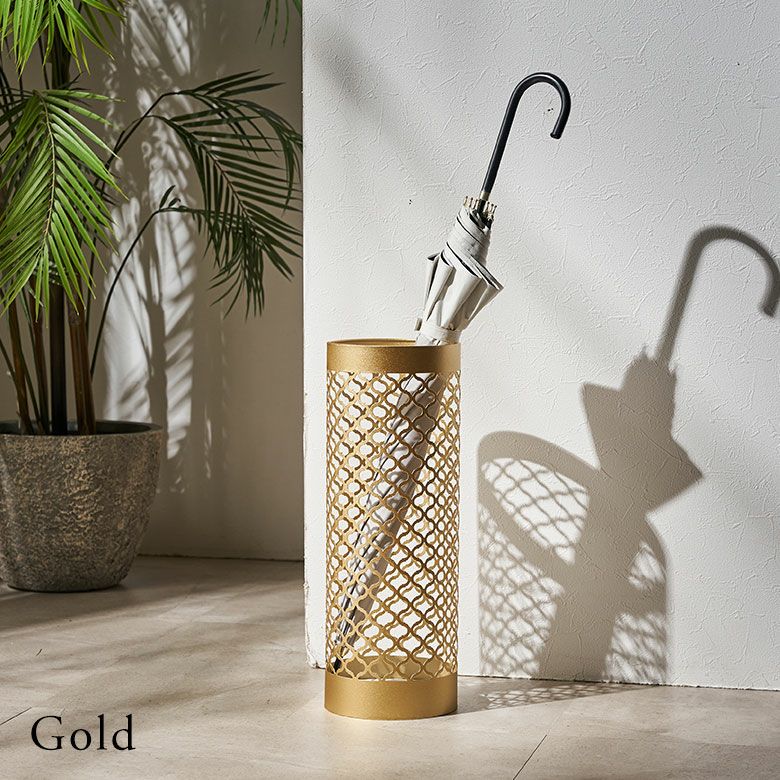 傘立て スリム コンパクト 8本 アジアン 傘 立て ゴールド 傘立 玄関