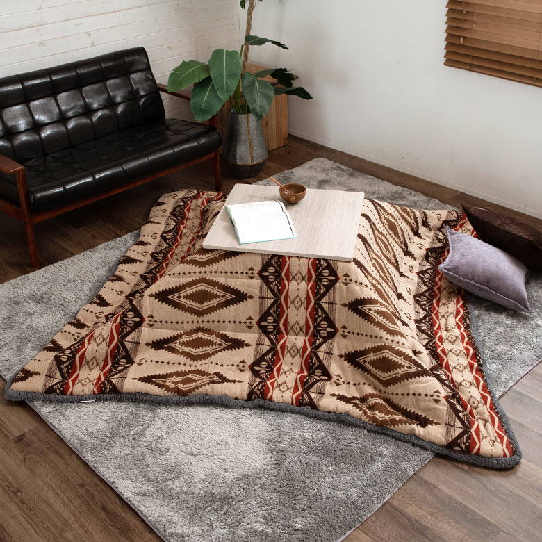 こたつ布団 正方形 190×190cm オルテガ ネイティブ [91369]【 こたつ