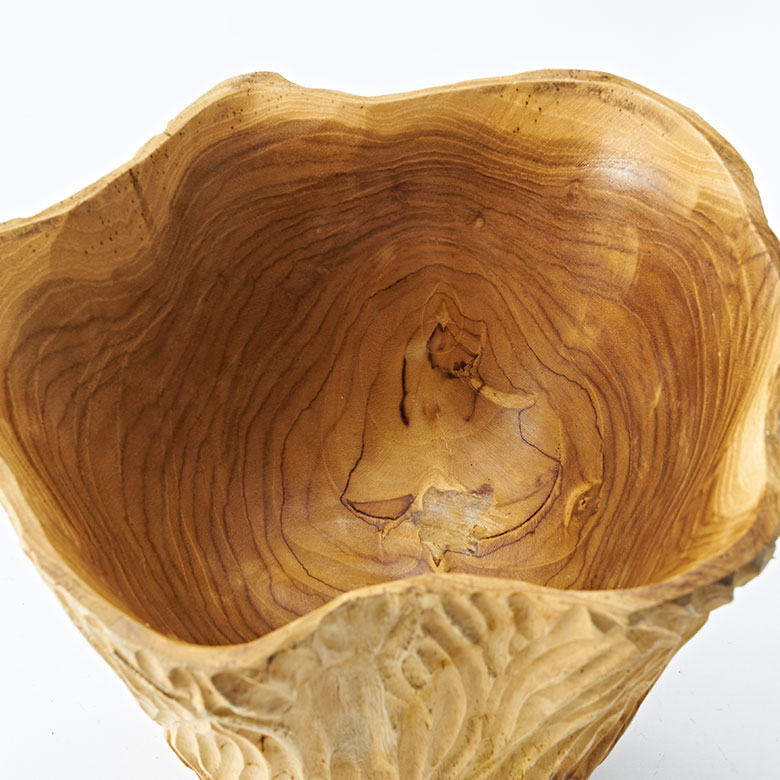 ボウル 木製 チーク ウッド トレイ トレー 約 W 29 cm D 26 cm H 24cm