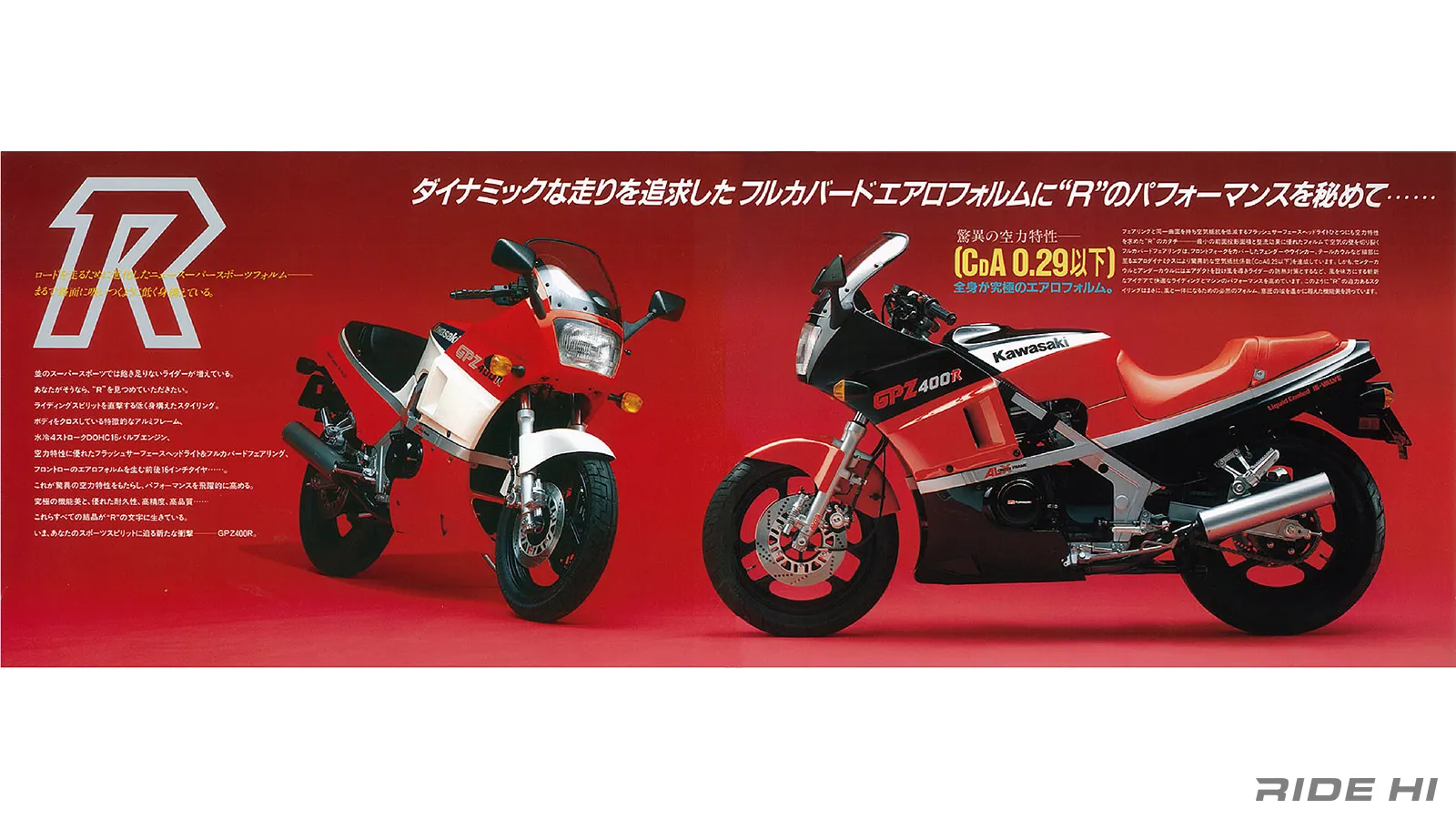 GPZ400Rはいきなりの水冷とフルエアロカウルの独自フォルムが衝撃だっ