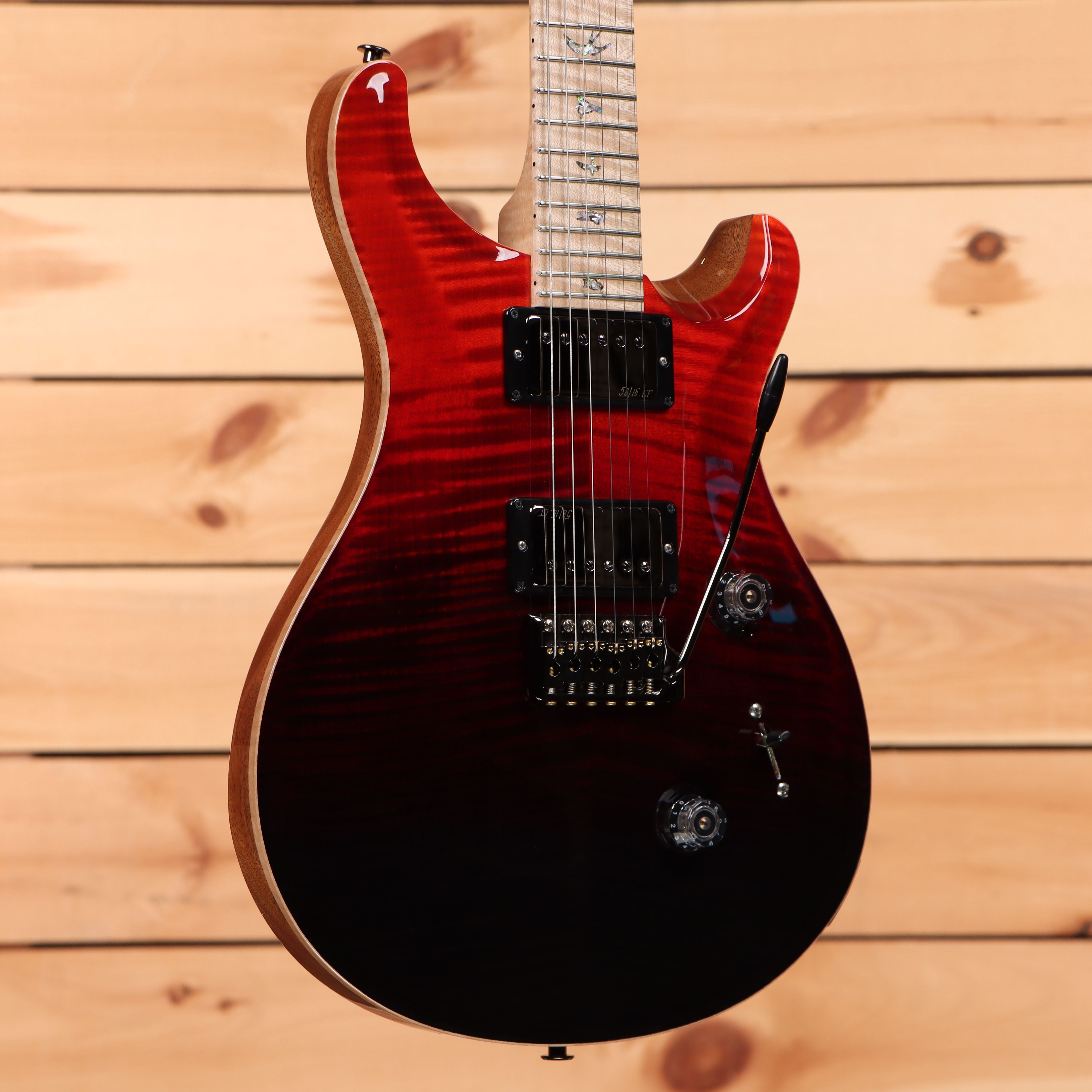 Paul Reed Smith Custom 24 Wood Library - Fire Red to Gray Black
