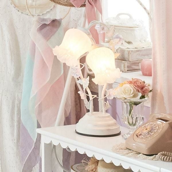 フラワースタンドライト(Muguet)/2灯｜かわいいお姫様インテリア家具