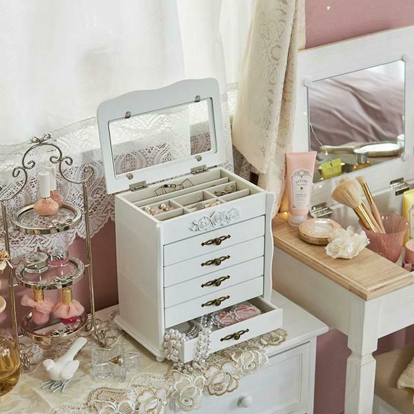 直送】アクセサリーケース5段/アンティークローズ｜かわいいお姫様