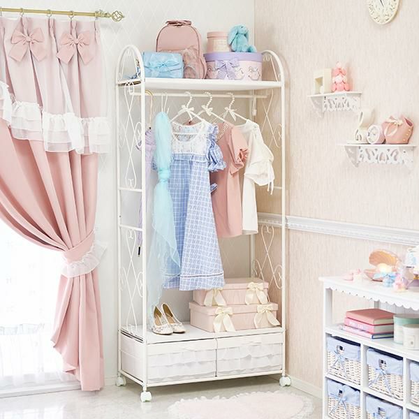 直送】フリルハンガーラック(2杯・ホワイト)/plume(プリュム