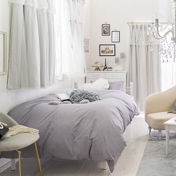 上飾り付きレイヤード遮光カーテン/ライトグレー(幅100×丈178・190