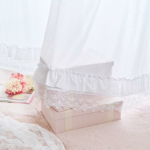 ティアラリボン2WAY遮光カーテン(100×135)/ブルー｜かわいいお姫様