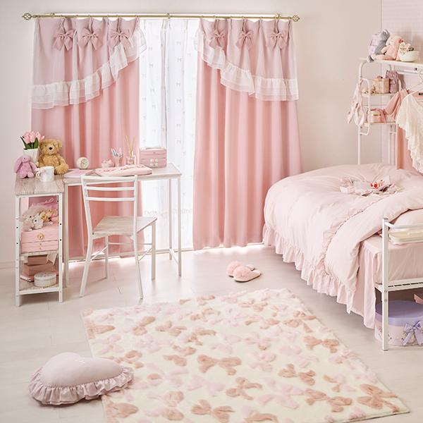 ふんわリボンラグ(長方形・130×180)｜かわいいお姫様インテリア家具